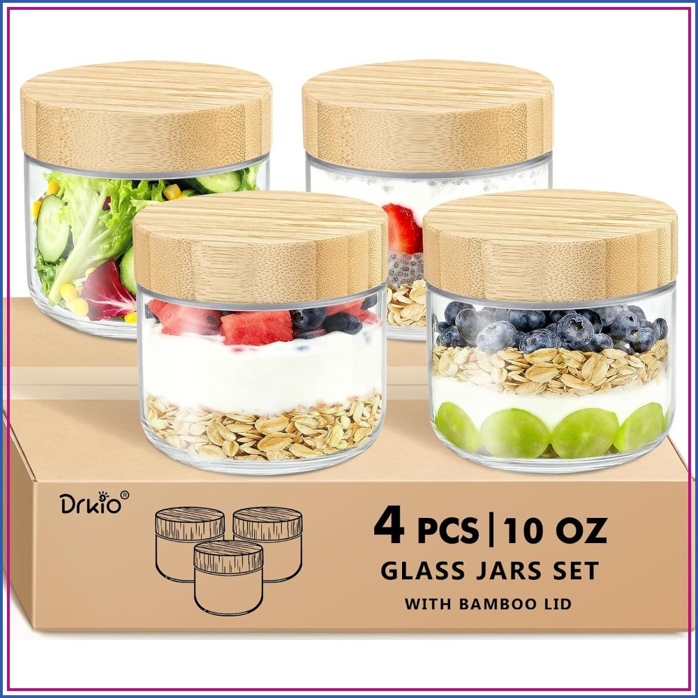 Meal Prep Overnight Oats - حاويات زجاجية لحفظ الشوفان طوال الليل