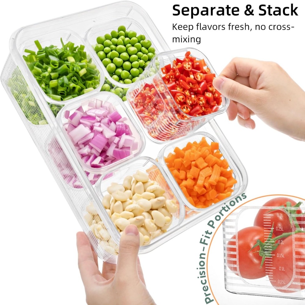 مجموعة منظمات الثلاجة المكونة  - مراجعة Meal Prep Veggie وسعره