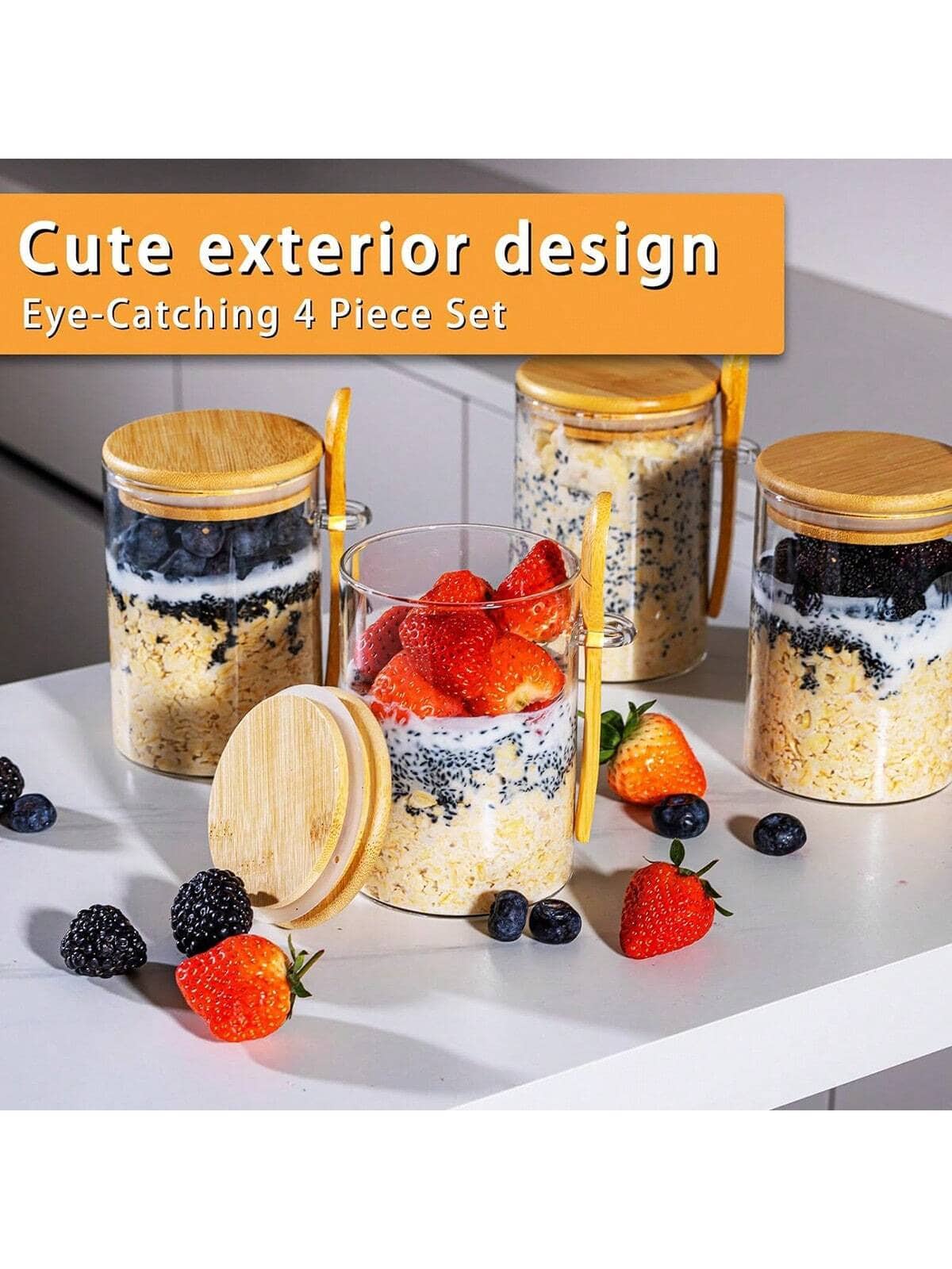 4 عبوات من أوعية الشوفان الليل - مراجعة Meal Prep Overnight Oats وسعره