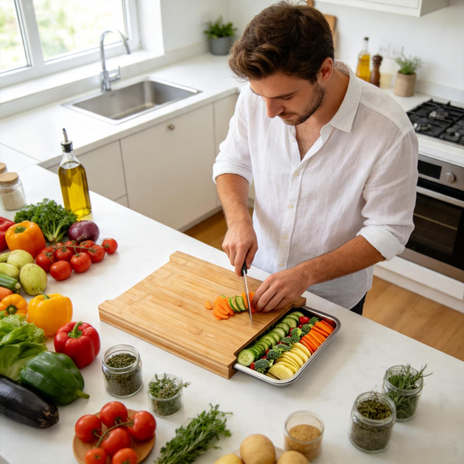 ألواح تقطيع خشبية للمطبخ، غير  - مراجعة Meal Prep Veggie وسعره