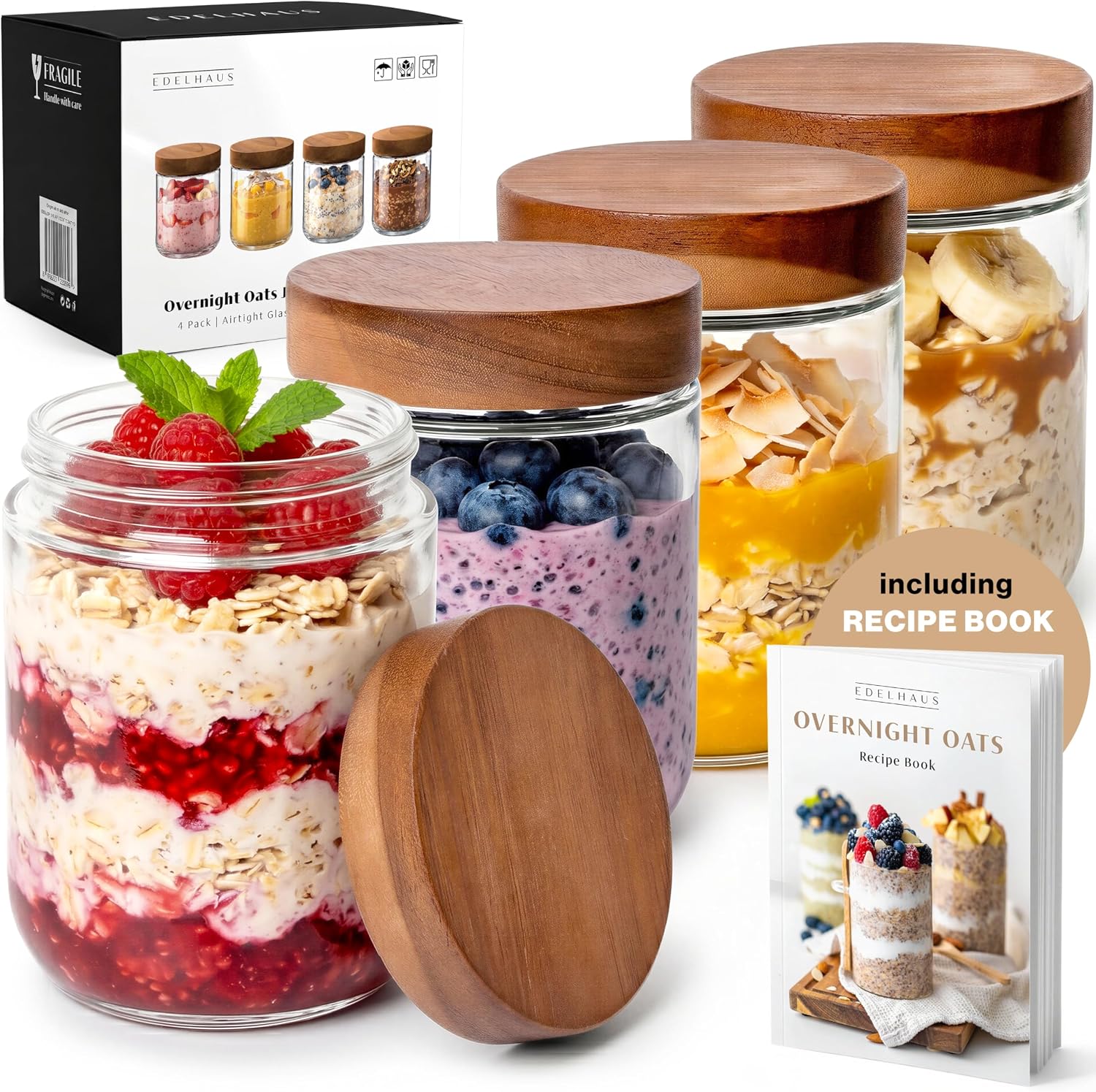 أوعية زجاجية لتحضير الوجبات سع - مراجعة Meal Prep Overnight Oats وسعره