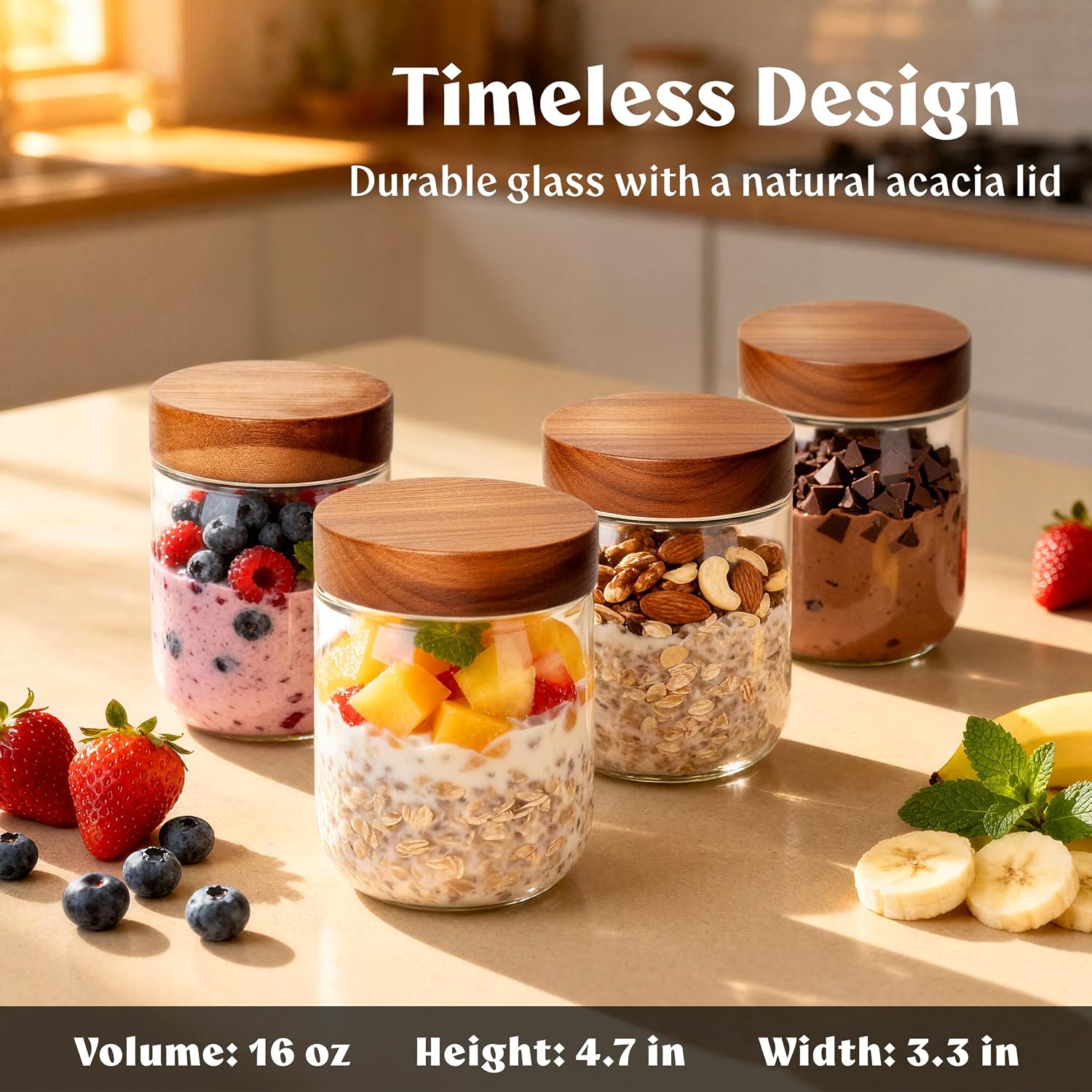 أوعية زجاجية لتحضير الوجبات سع - مراجعة Meal Prep Overnight Oats وسعره