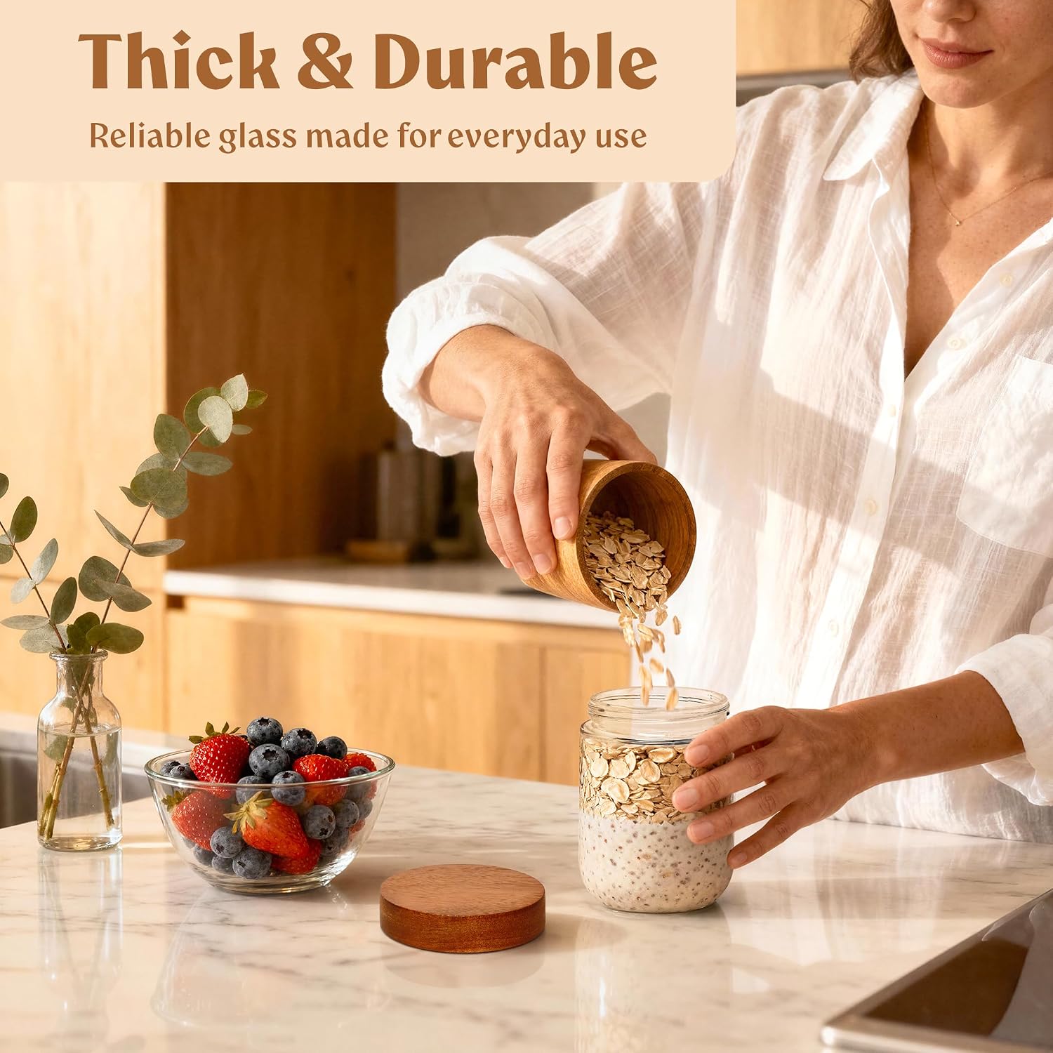 أوعية زجاجية لتحضير الوجبات سع - مراجعة Meal Prep Overnight Oats وسعره