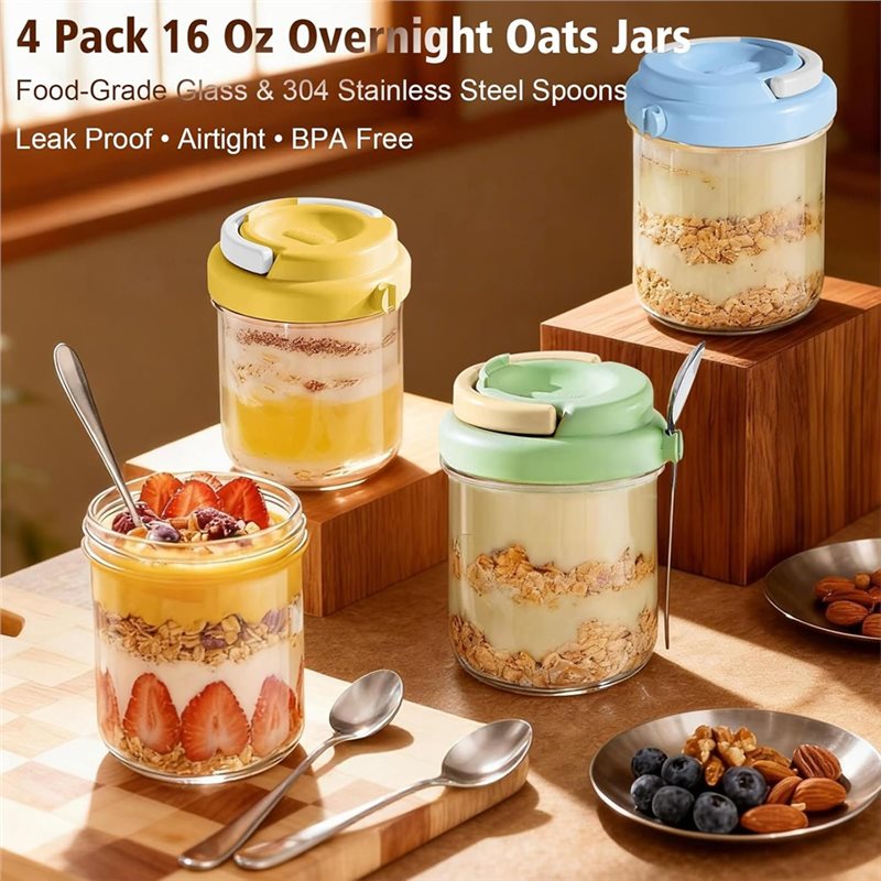 أوعية الشوفان الليلي من KYCOR  - مراجعة Meal Prep Overnight Oats وسعره